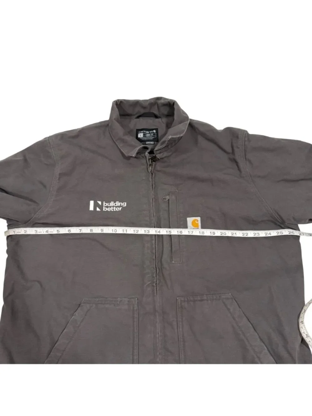 Carhartt Men's Washed Duck Sherpa-Lined Ridge Coat Loose Fit Gray Size L